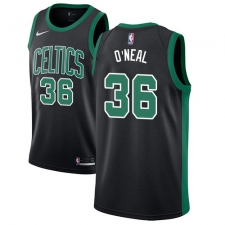 Women's Adidas Boston Celtics #36 Shaquille O'Neal Authentic Black NBA Jersey - Statement Edition