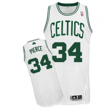 Men's Adidas Boston Celtics #34 Paul Pierce Authentic White Home NBA Jersey