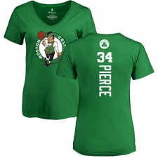 NBA Women's Nike Boston Celtics #34 Paul Pierce Kelly Green Backer T-Shirt