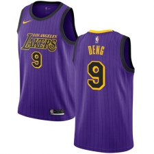 Men's Nike Los Angeles Lakers #9 Luol Deng Swingman Purple NBA Jersey - City Edition