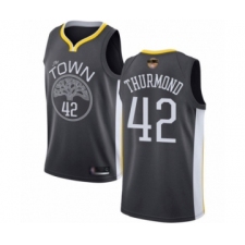Men's Golden State Warriors #42 Nate Thurmond Swingman Black 2019 Basketball Finals Bound Basketball Jersey - Statement Edition