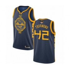 Men's Golden State Warriors #42 Nate Thurmond Swingman Navy Blue Basketball 2019 Basketball Finals Bound Jersey - City Edition