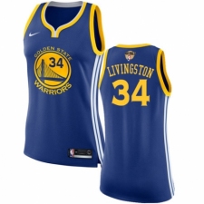 Women's Nike Golden State Warriors #34 Shaun Livingston Authentic Royal Blue Road 2018 NBA Finals Bound NBA Jersey - Icon Edition