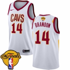 Men's Nike Cleveland Cavaliers #14 Terrell Brandon Authentic White 2018 NBA Finals Bound NBA Jersey - Association Edition