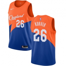 Men's Nike Cleveland Cavaliers #26 Kyle Korver Swingman Blue NBA Jersey - City Edition