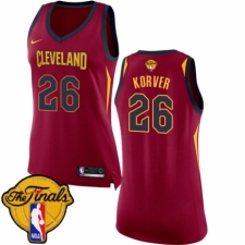Youth Nike Cleveland Cavaliers #26 Kyle Korver Authentic Maroon 2018 NBA Finals Bound NBA Jersey - Icon Edition