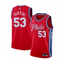 Women's Philadelphia 76ers #53 Darryl Dawkins Swingman Red Finished Basketball Jersey - Statement Edition