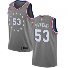 Youth Nike Philadelphia 76ers #53 Darryl Dawkins Swingman Gray NBA Jersey - City Edition