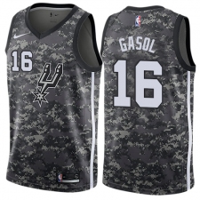 Men's Nike San Antonio Spurs #16 Pau Gasol Swingman Camo NBA Jersey - City Edition