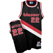 Men's Adidas Portland Trail Blazers #22 Clyde Drexler Authentic Black Throwback NBA Jersey
