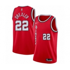 Men's Portland Trail Blazers #22 Clyde Drexler Authentic Red Hardwood Classics Basketball Jersey