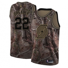 Youth Nike Portland Trail Blazers #22 Clyde Drexler Swingman Camo Realtree Collection NBA Jersey