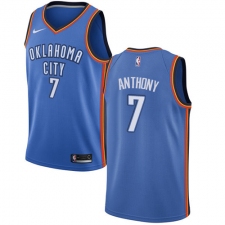 Men's Nike Oklahoma City Thunder #7 Carmelo Anthony Swingman Royal Blue Road NBA Jersey - Icon Edition