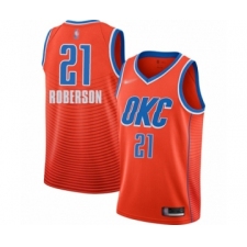 Men's Oklahoma City Thunder #21 Andre Roberson Authentic Orange Finished Basketball Jersey - Statement Edition