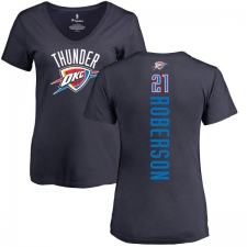 NBA Women's Nike Oklahoma City Thunder #21 Andre Roberson Navy Blue Backer T-Shirt