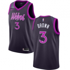 Men's Nike Minnesota Timberwolves #3 Anthony Brown Swingman Purple NBA Jersey - City Edition