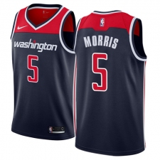 Men's Nike Washington Wizards #5 Markieff Morris Authentic Navy Blue NBA Jersey Statement Edition