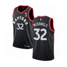 Men's Toronto Raptors #32 KJ McDaniels Swingman Black 2019 Basketball Finals Champions Jersey Statement Edition