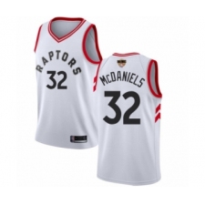 Men's Toronto Raptors #32 KJ McDaniels Swingman White 2019 Basketball Finals Bound Jersey - Association Edition