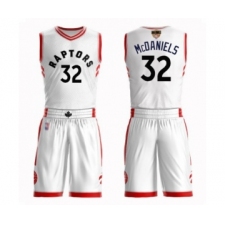 Men's Toronto Raptors #32 KJ McDaniels Swingman White 2019 Basketball Finals Bound Suit Jersey - Association Edition