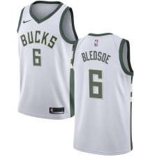 Men's Nike Milwaukee Bucks #6 Eric Bledsoe Swingman White Home NBA Jersey - Association Edition