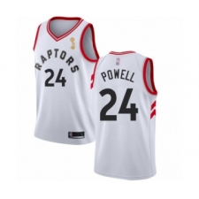 Men's Toronto Raptors #24 Norman Powell Swingman White 2019 Basketball Finals Champions Jersey - Association Edition