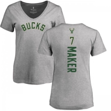 NBA Women's Nike Milwaukee Bucks #7 Thon Maker Ash Backer T-Shirt