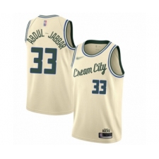 Men's Milwaukee Bucks #33 Kareem Abdul-Jabbar Swingman Cream Basketball Jersey - 2019 20 City Edition