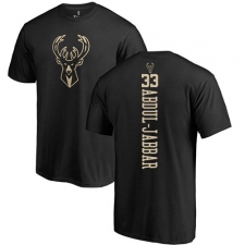 NBA Nike Milwaukee Bucks #33 Kareem Abdul-Jabbar Black One Color Backer T-Shirt