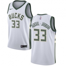 Youth Nike Milwaukee Bucks #33 Kareem Abdul-Jabbar Swingman White Home NBA Jersey - Association Edition