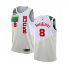Men's Nike Milwaukee Bucks #8 Matthew Dellavedova White Swingman Jersey - Earned Edition