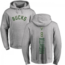 NBA Nike Milwaukee Bucks #8 Matthew Dellavedova Ash Backer Pullover Hoodie