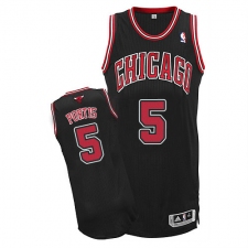 Men's Adidas Chicago Bulls #5 Bobby Portis Authentic Black Alternate NBA Jersey