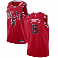 Men's Nike Chicago Bulls #5 Bobby Portis Swingman Red Road NBA Jersey - Icon Edition