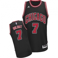 Men's Adidas Chicago Bulls #7 Justin Holiday Swingman Black Alternate NBA Jersey