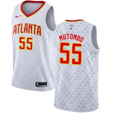 Women's Nike Atlanta Hawks #55 Dikembe Mutombo Authentic White NBA Jersey - Association Edition