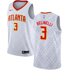 Men's Nike Atlanta Hawks #3 Marco Belinelli Authentic White NBA Jersey - Association Edition