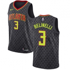 Youth Nike Atlanta Hawks #3 Marco Belinelli Authentic Black Road NBA Jersey - Icon Edition