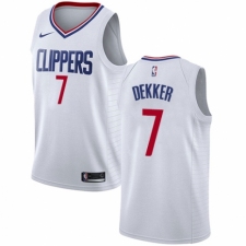 Youth Nike Los Angeles Clippers #7 Sam Dekker Authentic White NBA Jersey - Association Edition