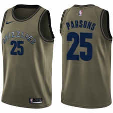Men's Nike Memphis Grizzlies #25 Chandler Parsons Swingman Green Salute to Service NBA Jersey