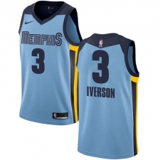 Women's Nike Memphis Grizzlies #3 Allen Iverson Swingman Light Blue NBA Jersey Statement Edition