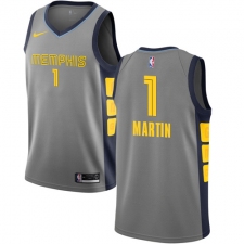Men's Nike Memphis Grizzlies #1 Jarell Martin Swingman Gray NBA Jersey - City Edition