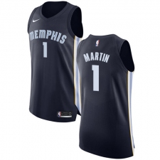 Women's Nike Memphis Grizzlies #1 Jarell Martin Authentic Navy Blue Road NBA Jersey - Icon Edition