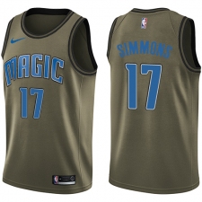 Men's Nike Orlando Magic #17 Jonathon Simmons Swingman Green Salute to Service NBA Jersey