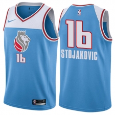 Men's Nike Sacramento Kings #16 Peja Stojakovic Swingman Blue NBA Jersey - City Edition