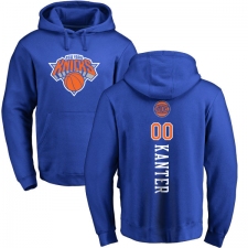 NBA Nike New York Knicks #00 Enes Kanter Royal Blue Backer Pullover Hoodie