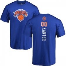 NBA Nike New York Knicks #00 Enes Kanter Royal Blue Backer T-Shirt