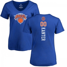 NBA Women's Nike New York Knicks #00 Enes Kanter Royal Blue Backer T-Shirt