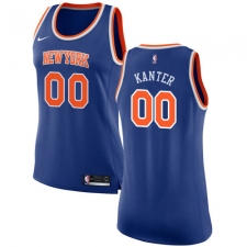 Women's Nike New York Knicks #00 Enes Kanter Authentic Royal Blue NBA Jersey - Icon Edition