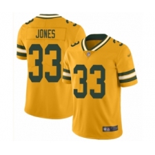 Youth Green Bay Packers #33 Aaron Jones Limited Gold Inverted Legend Football Jersey